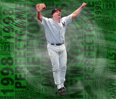 Painting titled "David Wells Yankees…" by Tony Rubino, Original Artwork, Acrylic Mounted on Wood Stretcher frame