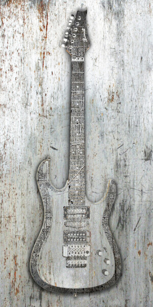Painting titled "Steel Guitar Electr…" by Tony Rubino, Original Artwork, Acrylic Mounted on Wood Stretcher frame