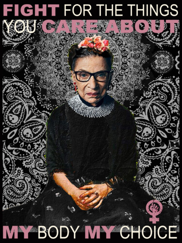 Arte digitale intitolato "Ruth Bader Ginsburg…" da Tony Rubino, Opera d'arte originale, Acrilico Montato su Telaio per barel…