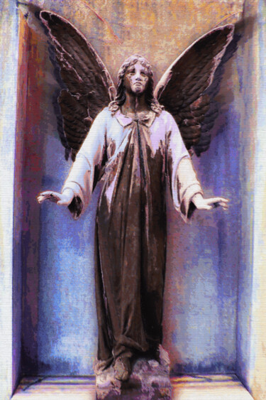 Painting titled "Standing Angel" by Tony Rubino, Original Artwork, Acrylic Mounted on Wood Stretcher frame