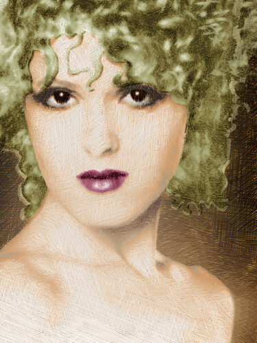 Collages titled "Bernadette Peters G…" by Tony Rubino, Original Artwork, Digital Painting Mounted on Wood Stretcher frame