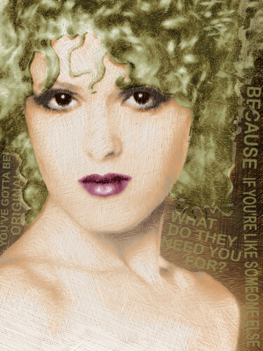 Collages titled "Bernadette Peters G…" by Tony Rubino, Original Artwork, Acrylic Mounted on Wood Stretcher frame
