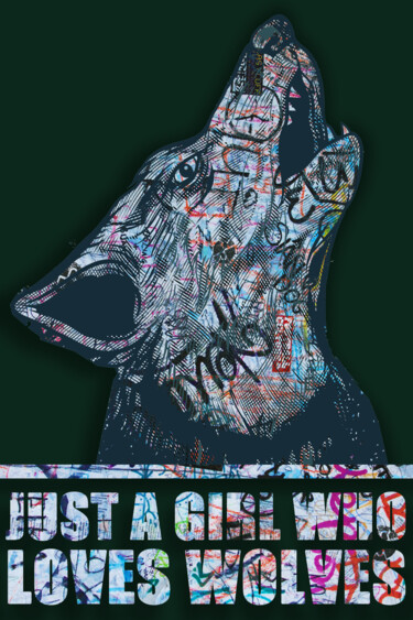 Коллажи под названием "Just A Girl Who Lov…" - Tony Rubino, Подлинное произведение искусства, Цифровая живопись Установлен н…