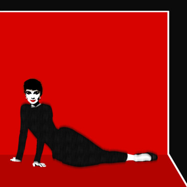 Collages intitulée "Audrey Hepburn Stri…" par Tony Rubino, Œuvre d'art originale, Acrylique Monté sur Châssis en bois