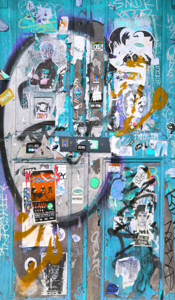 Collages intitulée "New York Door 1" par Tony Rubino, Œuvre d'art originale, Peinture numérique Monté sur Châssis en bois