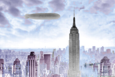 Collages titulada "New York Skyline an…" por Tony Rubino, Obra de arte original, Acrílico Montado en Bastidor de camilla de…