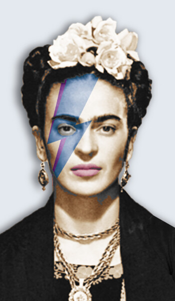 Collages intitolato "Frida Kahlo David B…" da Tony Rubino, Opera d'arte originale, Collages Montato su Telaio per barella in…