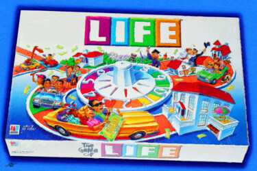 Collages titled "Life Game Of Life B…" by Tony Rubino, Original Artwork, Collages Mounted on Wood Stretcher frame