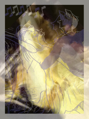 Arte digitale intitolato "The Wedding" da Tony Rubino, Opera d'arte originale, Pittura digitale Montato su Telaio per barell…