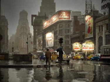 Arte digital titulada "New York City Skyli…" por Tony Rubino, Obra de arte original, Pintura Digital Montado en Bastidor de…