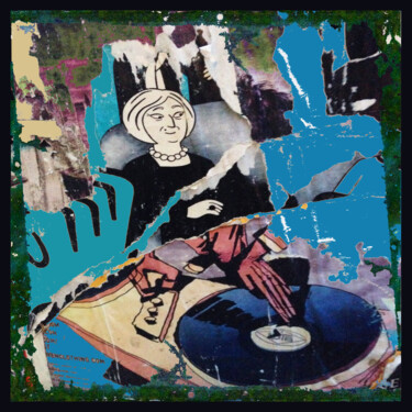 Collages intitolato "Urban Graffiti Abst…" da Tony Rubino, Opera d'arte originale, Collages Montato su Telaio per barella in…