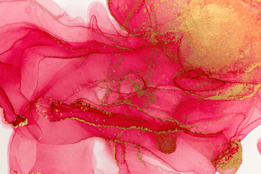 Κολάζ με τίτλο "Alcohol ink Red Pin…" από Tony Rubino, Αυθεντικά έργα τέχνης, Ακρυλικό Τοποθετήθηκε στο Ξύλινο φορείο σκελετό
