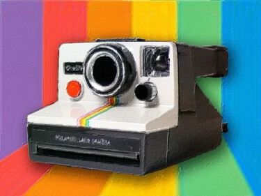 Malerei mit dem Titel "Polaroid Camera Pai…" von Tony Rubino, Original-Kunstwerk, Acryl Auf Keilrahmen aus Holz montiert