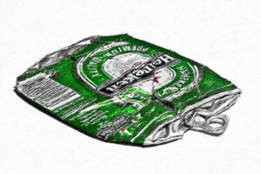 Pittura intitolato "Heineken Beer Can C…" da Tony Rubino, Opera d'arte originale, Acrilico Montato su Telaio per barella in…