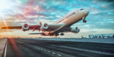 Картина под названием "Take Off Plane" - Tony Rubino, Подлинное произведение искусства, Акрил Установлен на Деревянная рама…