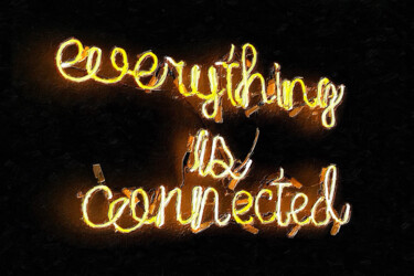 Картина под названием "Everything Is Conne…" - Tony Rubino, Подлинное произведение искусства, Акрил Установлен на Деревянная…
