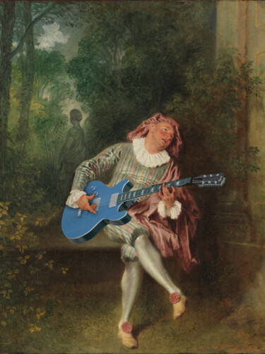 Pintura titulada "Guitar Classic Pain…" por Tony Rubino, Obra de arte original, Acrílico Montado en Bastidor de camilla de m…