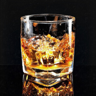 Malerei mit dem Titel "Splash Whiskey Scot…" von Tony Rubino, Original-Kunstwerk, Acryl Auf Keilrahmen aus Holz montiert