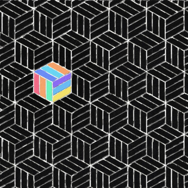 Pintura titulada "Abstract Cubes Colo…" por Tony Rubino, Obra de arte original, Acrílico Montado en Bastidor de camilla de m…