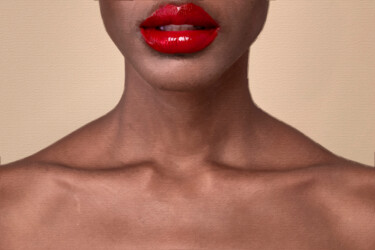 Painting titled "Lips African Americ…" by Tony Rubino, Original Artwork, Acrylic Mounted on Wood Stretcher frame