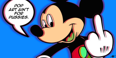 Картина под названием "Mickey Mouse Finger…" - Tony Rubino, Подлинное произведение искусства, Акрил Установлен на Деревянная…