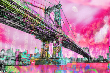 Painting titled "New York City Manha…" by Tony Rubino, Original Artwork, Acrylic Mounted on Wood Stretcher frame