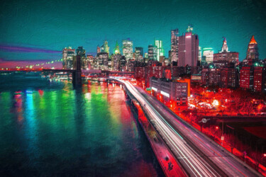 Pittura intitolato "New York City Light…" da Tony Rubino, Opera d'arte originale, Acrilico Montato su Telaio per barella in…