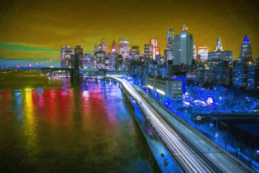 제목이 "New York City Light…"인 미술작품 Tony Rubino로, 원작, 아크릴 나무 들것 프레임에 장착됨