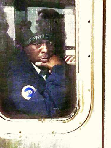Pintura titulada "Subway Conductor Ne…" por Tony Rubino, Obra de arte original, Acrílico Montado en Bastidor de camilla de m…