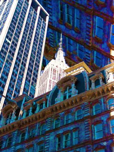 Pittura intitolato "New York City Up Is…" da Tony Rubino, Opera d'arte originale, Acrilico Montato su Telaio per barella in…