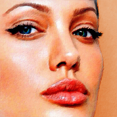 Peinture intitulée "Angelina Jolie Acry…" par Tony Rubino, Œuvre d'art originale, Acrylique Monté sur Châssis en bois