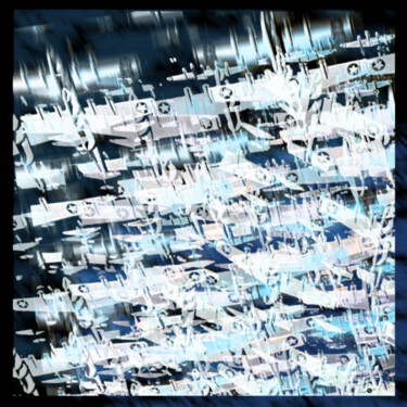 Картина под названием "Flight Abstract Squ…" - Tony Rubino, Подлинное произведение искусства, Акрил Установлен на Деревянная…