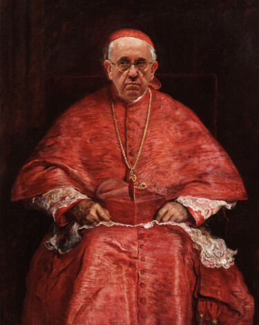 Malarstwo zatytułowany „Pope Francis Renais…” autorstwa Tony Rubino, Oryginalna praca, Akryl Zamontowany na Drewniana rama n…