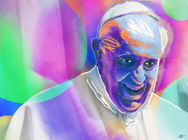 Painting titled "Pope Pop 9" by Tony Rubino, Original Artwork, Acrylic