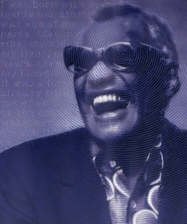 Painting titled "Ray Charles Robinso…" by Tony Rubino, Original Artwork, Acrylic Mounted on Wood Stretcher frame