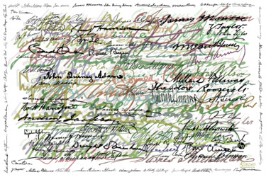 제목이 "All The Presidents…"인 미술작품 Tony Rubino로, 원작, 아크릴 나무 들것 프레임에 장착됨
