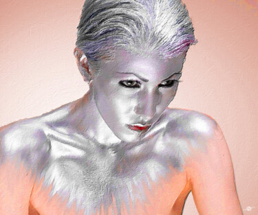 "Silver Woman 1" başlıklı Tablo Tony Rubino tarafından, Orijinal sanat, Akrilik Ahşap Sedye çerçevesi üzerine monte edilmiş