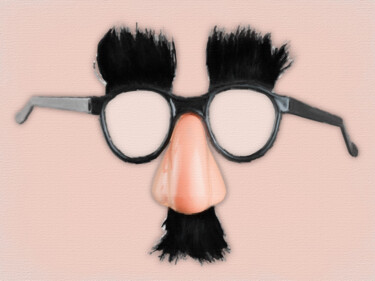 Pintura intitulada "Funny Mask Glasses…" por Tony Rubino, Obras de arte originais, Acrílico Montado em Armação em madeira