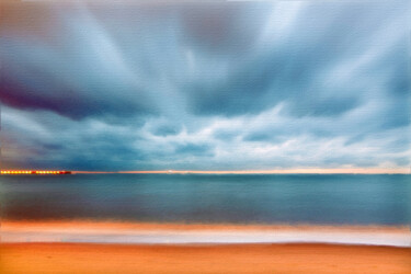 Pintura titulada "Beach Sunset Ocean…" por Tony Rubino, Obra de arte original, Acrílico Montado en Bastidor de camilla de ma…
