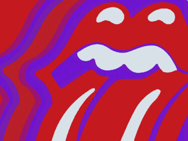 Pintura titulada "Rolling Stones Tong…" por Tony Rubino, Obra de arte original, Acrílico Montado en Bastidor de camilla de m…