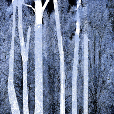 Картина под названием "Trees Square" - Tony Rubino, Подлинное произведение искусства, Акрил Установлен на Деревянная рама дл…