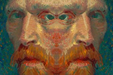 Painting titled "Vincent van Gogh Me…" by Tony Rubino, Original Artwork, Acrylic Mounted on Wood Stretcher frame