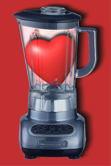 Картина под названием "Heart Series Love B…" - Tony Rubino, Подлинное произведение искусства, Акрил Установлен на Деревянная…