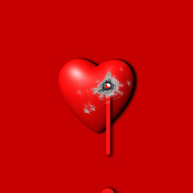 Ζωγραφική με τίτλο "Heart Series Love B…" από Tony Rubino, Αυθεντικά έργα τέχνης, Ακρυλικό Τοποθετήθηκε στο Ξύλινο φορείο σκ…
