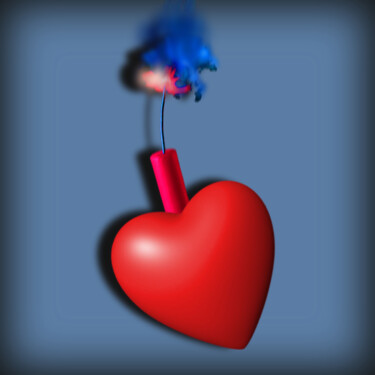 Pintura titulada "Heart Series Love B…" por Tony Rubino, Obra de arte original, Acrílico Montado en Bastidor de camilla de m…