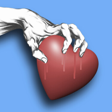 Картина под названием "Heart Series Love C…" - Tony Rubino, Подлинное произведение искусства, Акрил Установлен на Деревянная…