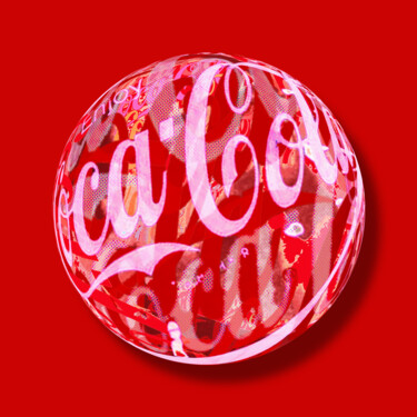 Painting titled "Coca-Cola Orb" by Tony Rubino, Original Artwork, Acrylic Mounted on Wood Stretcher frame