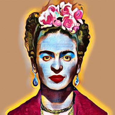 Pintura titulada "Frida Kahlo Andy Wa…" por Tony Rubino, Obra de arte original, Acrílico Montado en Bastidor de camilla de m…