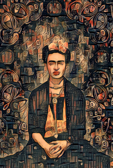Malerei mit dem Titel "Frida Kahlo 9" von Tony Rubino, Original-Kunstwerk, Acryl Auf Keilrahmen aus Holz montiert