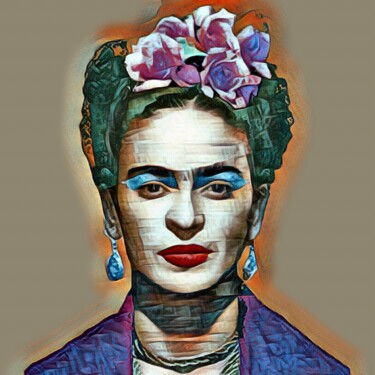 Pintura intitulada "Frida Kahlo Andy Wa…" por Tony Rubino, Obras de arte originais, Acrílico Montado em Armação em madeira